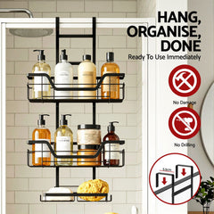 Artiss 2X 3 Tier Over The Door Shower Caddy Hanging Bathroom Storage Organizer