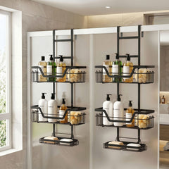 Artiss 2X 3 Tier Over The Door Shower Caddy Hanging Bathroom Storage Organizer