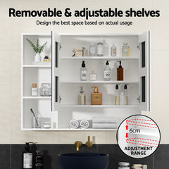 Cefito Bathroom Mirror Cabinet 100CM Vanity Medicine Wall Mounted Storage White