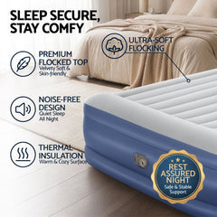 Bestway Air Mattress King Inflatable Bed 56cm Airbed Blue