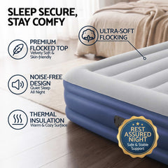 Bestway Air Mattress Queen Inflatable Bed 46cm Airbed Blue