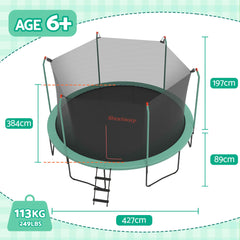 Bestway 14ft Trampoline Kids Rebounder Safety Net Enclosure Outdoor Fitness 4.27m for Ages 6+