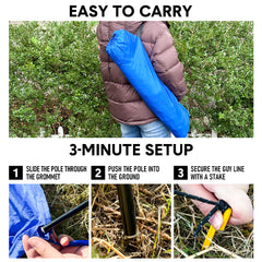 5x3m Beach Shade Canopy Lightweight UPF50+ Sun Shelter for Up to 6 People with Wind Rope Ground Nails and Carry Bag for Beach Camping Wind Assist Included