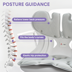 BKT Cushion Portable Ergonomic Lower Back Seat Lumbar Support Chair Posture Corrector Extra Large Fit 75-150kg Users for Home Office Chair and Floo
