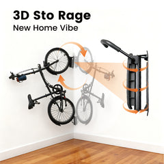 4 Sets Bike Wall Mounts Adjustable Swivel Bicycle Storage Rack Space Saving Rotating Bicycle Wall Brackets Fit for Various Wheel Sizes for Garage