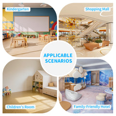 Giant 2 in 1 Magnetic Whiteboard and Brick Compatible Wall Panel 2255 Blocks 6 Magnets 2 Layer Stick On Creative Play Set for Kids Home School