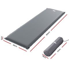 Weisshorn Self Inflating Mattress Camping Sleeping Mat Air Bed Pad Single Grey