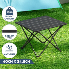 Weisshorn 3pc Camping Table Chair Set Outdoor Folding Aluminium Portable Picnic
