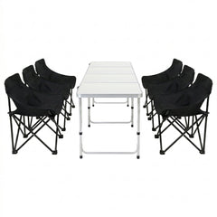 Weisshorn 7pc Camping Table Chair Set Outdoor Folding Aluminium Portable Picnic