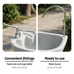 Weisshorn Camping Basin Portable Hand Wash Sink Stand 43L Capacity