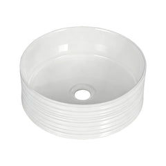 Cefito Bathroom Basin Vanity Sink Vessel Ceramic White Round Countertop 36cm