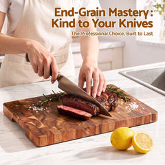 5-Star Chef Acacia Wooden Cutting Board End Grain Chopping Board