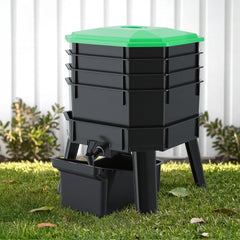 Gardeon Compost Bin 4-Tray Stackable Worm Farm Composter with Liquid Fertiliser Tap