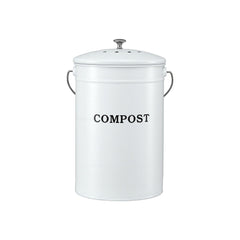 Gardeon Compost Bin Kitchen Compost Caddy Food Waste Bin Bench White