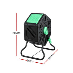 Gardeon Compost Bin 65L Composter Tumbler Rotating Outdoor With Sliding Door