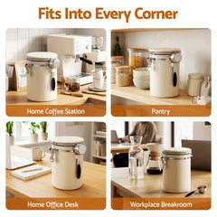 5-Star Chef 1.8L Stainless Steel Coffee Bean Storage Container Coffee Canister