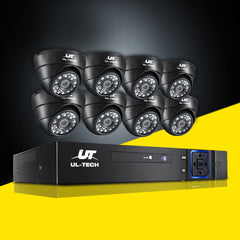 UL-TECH 1080P Security Camera System 8CH DVR with 8 CCTV Dome Cameras