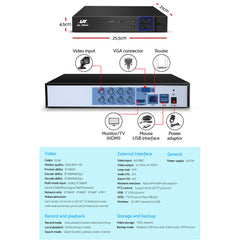UL-TECH 1080P Security Camera System 8CH DVR with 8 CCTV Square Cameras