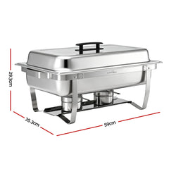 5-Star Chef Chafing Dish 7.5L 3-Pan Buffet Warmer Food Warmer Catering Server