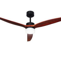 Devanti 52'' Ceiling Fan DC Motor 3 Blades w/Light - Dark Wood