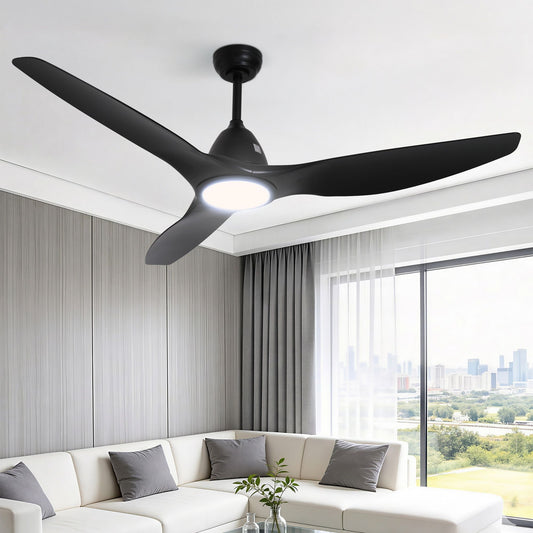 Devanti 64 Inch Ceiling Fan DC Motor w/Light w/Remote - Black