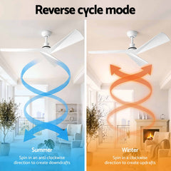 Devanti 52" Ceiling Fan Modern Minimalism 3 Blades 6 Speeds DC Motor Remote