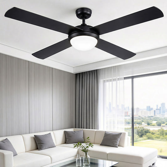 Devanti 52'' Ceiling Fan DC Motor w/Light w/Remote - Black