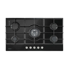Devanti 90cm Gas Cooktop 5 Burner LPG NG Tempered Glass Hob Black