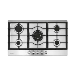 Devanti 90cm Gas Cooktop 5 Burner LPG NG Stainless Steel Hob Silver