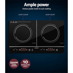 Devanti Portable Induction Cooktop 60cm Portable Cooker 15A Plug