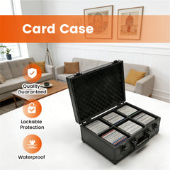 Card Storage Box for 35pt Card Trading Card Protective Aluminium Alloy Hard Case with Lock and Dividers for Toploaders Sports Gaming Hobby Cards Collection