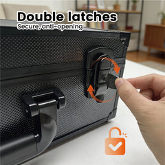 Card Storage Box for 35pt Card Trading Card Protective Aluminium Alloy Hard Case with Lock and Dividers for Toploaders Sports Gaming Hobby Cards Collection