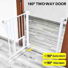 Alston 76cm Tall Baby Pet Security Gate Safety Adjustable Width with Cat Door for House Doorways Stairs Guard Extension Part Width 12cm/24cm Wall Mount