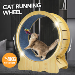 Cat Running Wheel Cat Running Wheel Ultra-Quiet Treadmill Exerciser Scratcher with Anti-Slip Carpet Detachable Runway and Safety Latch Cat Sport Runner Toy