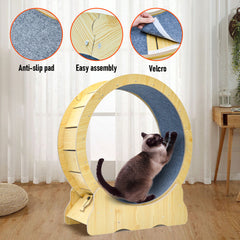 Cat Running Wheel Cat Running Wheel Ultra-Quiet Treadmill Exerciser Scratcher with Anti-Slip Carpet Detachable Runway and Safety Latch Cat Sport Runner Toy
