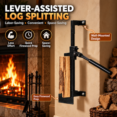 Wall Mounted Log Splitter for Firewood Heavy Duty Steel Manual Kindling Cutter Split up to 35cm with Ergonomic Handle for Indoor Fireplace Outdoor Use