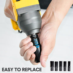 Cordless Impact Wrench Brushless High Torque Hog Ring Compatible Dewalt 18V Battery with 6 Sockets 14mm/17mm/18mm/19mm/21mm/22mm- Skin Only