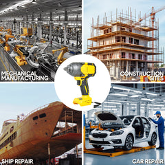 Cordless Impact Wrench Brushless High Torque Hog Ring Compatible Dewalt 18V Battery with 6 Sockets 14mm/17mm/18mm/19mm/21mm/22mm- Skin Only