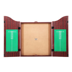 18 inch Dartboard Dart Board with Steel Darts Wooden Cabinet Party Game