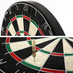 18 inch Dartboard Dart Board with Steel Darts Wooden Cabinet Party Game