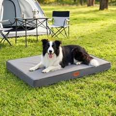 i.Pet Dog Bed Large Water-resistant Egg Crate Foam Orthopedic Pet Mat Grey