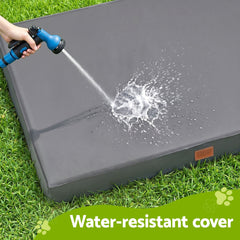 i.Pet Dog Bed Large Water-resistant Egg Crate Foam Orthopedic Pet Mat Grey