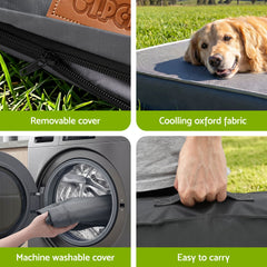 i.Pet Dog Bed XL Water-resistant Egg Crate Foam Orthopedic Pet Mat Grey