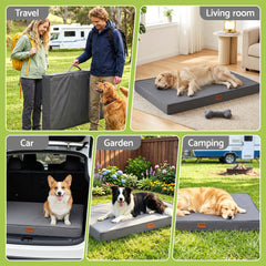 i.Pet Dog Bed XL Water-resistant Egg Crate Foam Orthopedic Pet Mat Grey