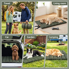 i.Pet Outdoor Dog Bed Large Water-resistant Washable Foldable Travel Dog Mat Green