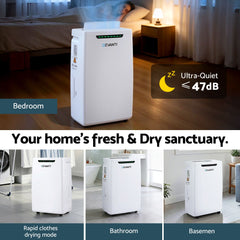 Devanti 16L Dehumidifier Portable Air Dryer Moisture Absorber 5.5L Water Tank Home