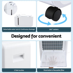 Devanti 70L Dehumidifier Commercial Moisture Absorber Air Dryer 8.5L Water Tank