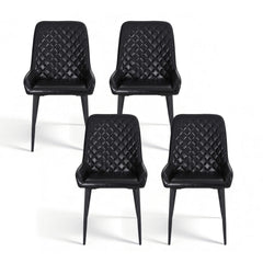 Artiss 4x Dining Chairs Retro PU Leather Kitchen Lounge Cafe Accent Chair Black