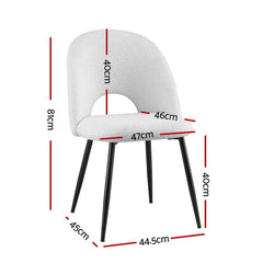 1 Set of 2 Artiss Dining Chair Boucle Sherpa