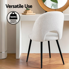 1 Set of 4 Artiss Dining Chair Boucle Sherpa